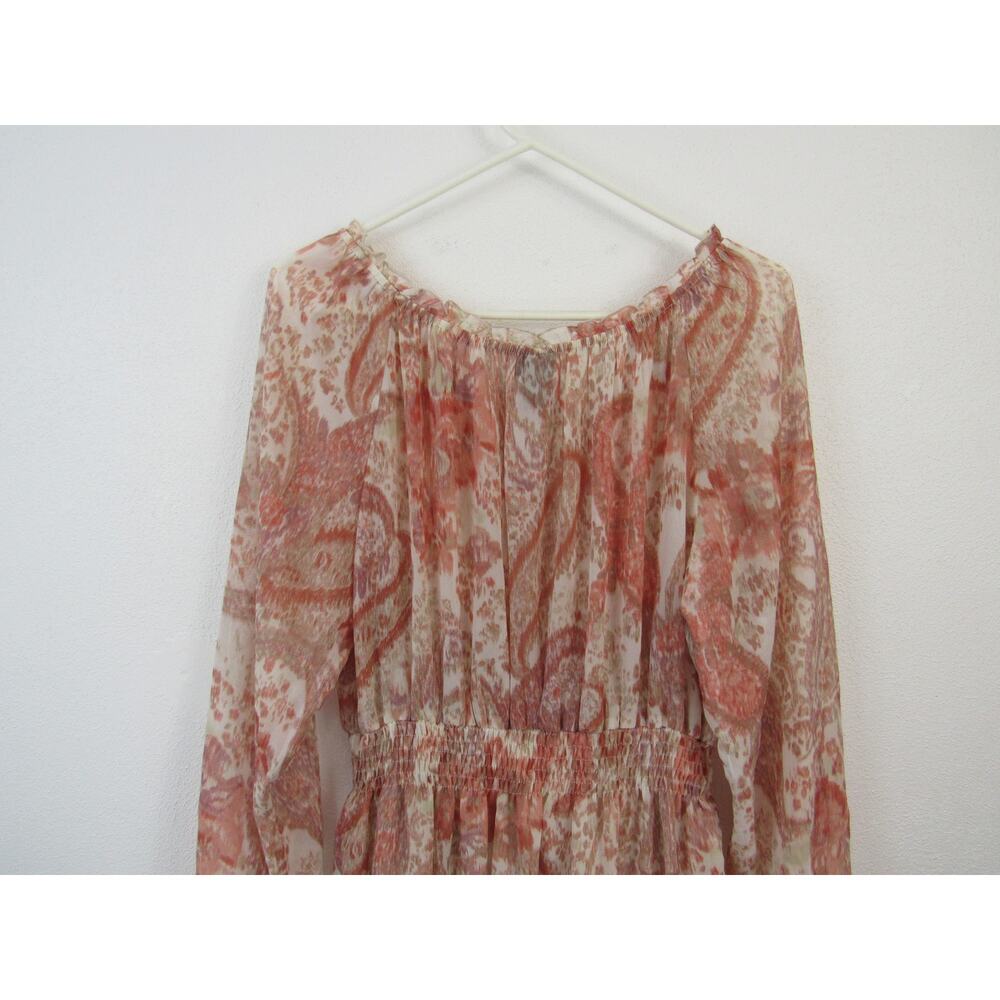 NWT Kate & Lily Size 14 Pink Smocked Waist Off The Shoulder Ruffle Midi Dress - Picture 8 of 8